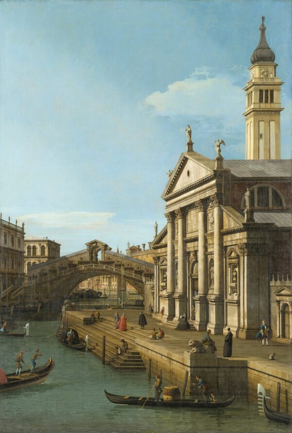Capriccio: The Rialto Bridge and The Church of S. Giorgio Maggiore - by Canaletto