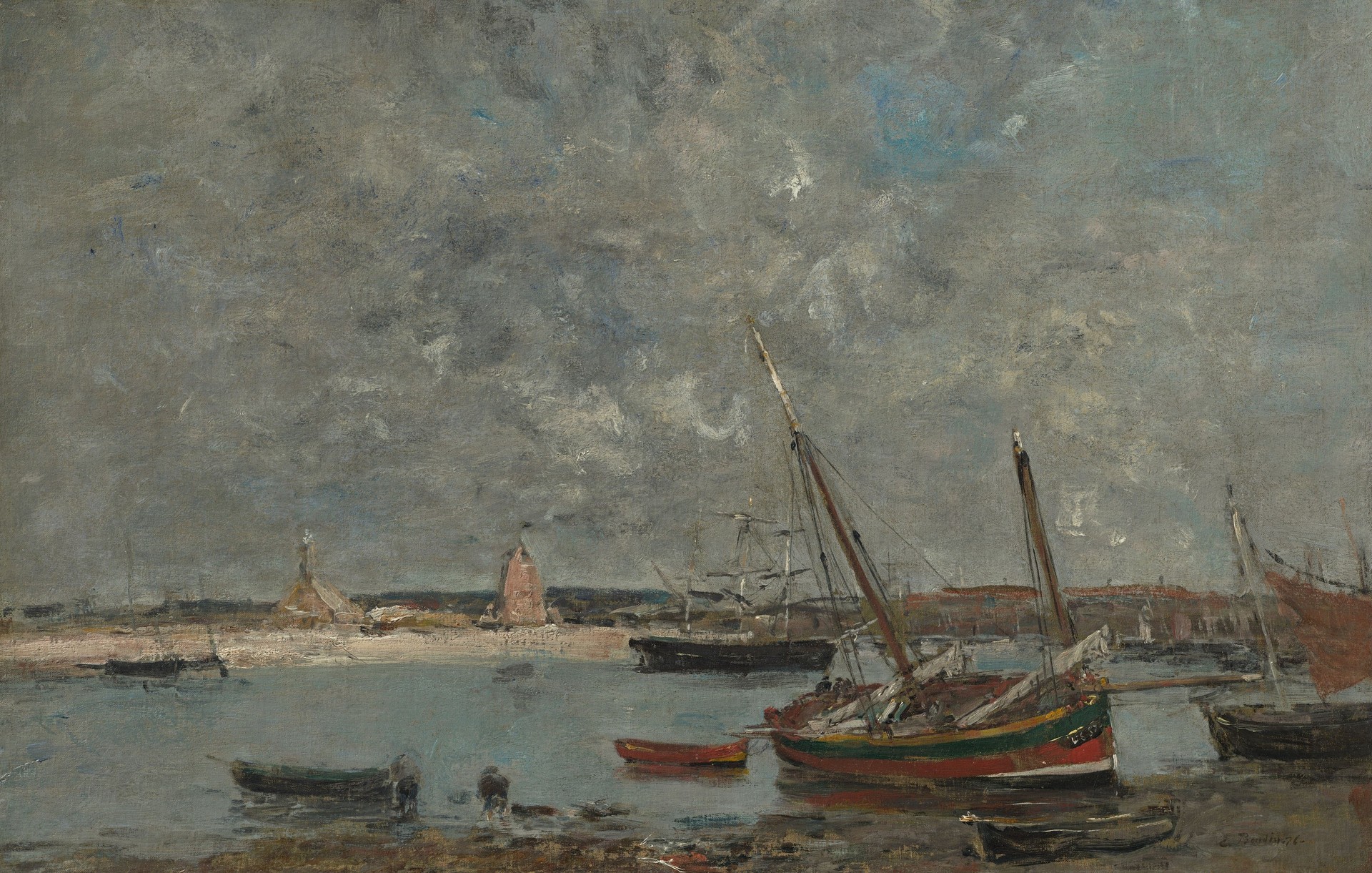 Camaret: The Port - by Eugène Boudin