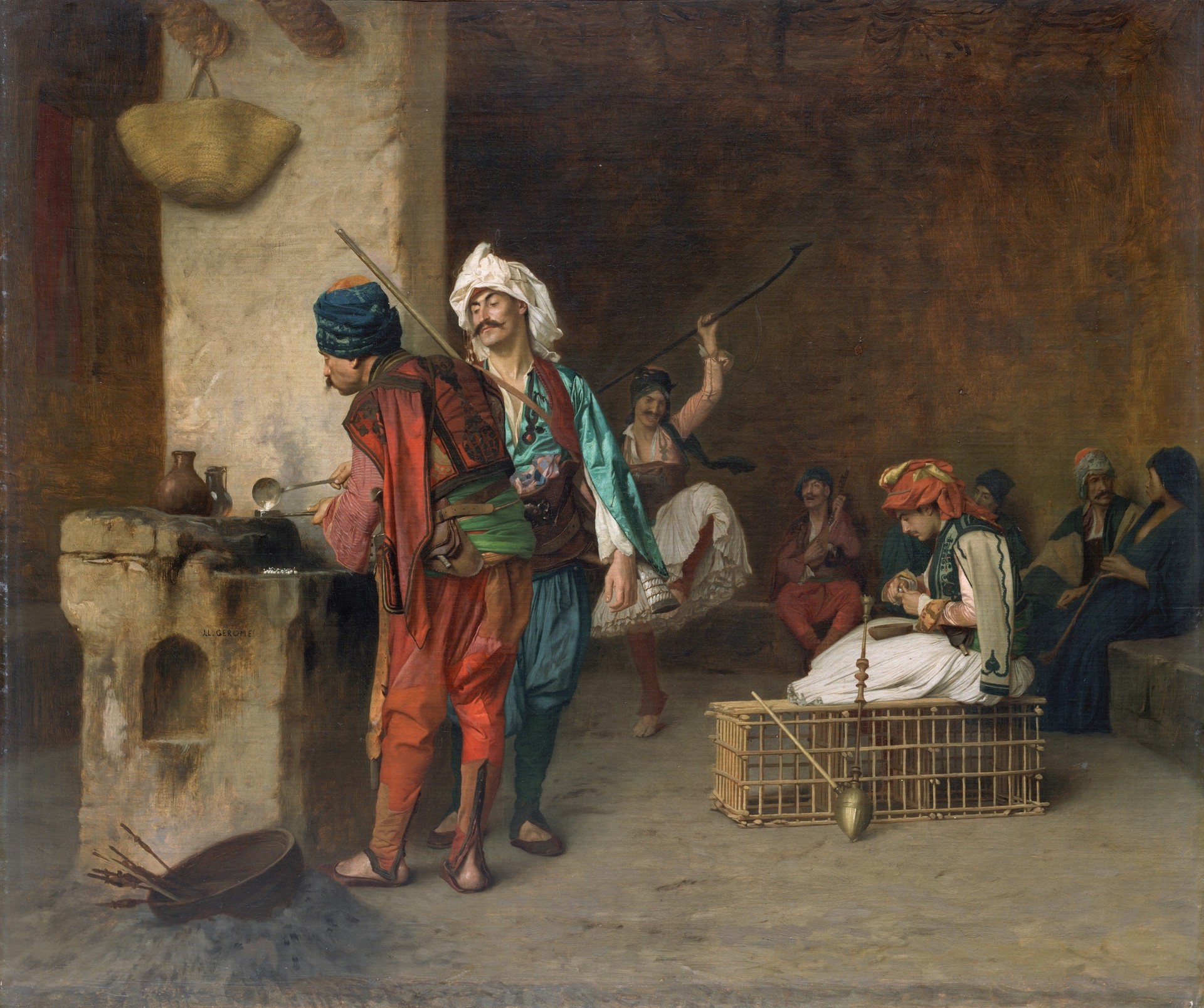 Cafe House, Cairo (Casting Bullets) - by Jean-Léon Gérôme