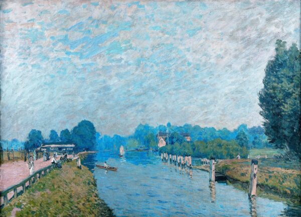 Bords de rivière (Orillas del río) (La Tamise à Hampton Court, premiers jours d'octobre) - by Alfred Sisley