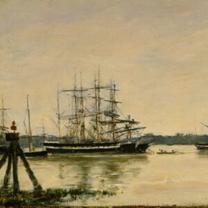 Bordeaux. - The harbour - by Eugène Boudin