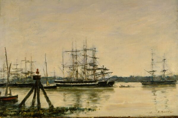 Bordeaux. - The harbour - by Eugène Boudin