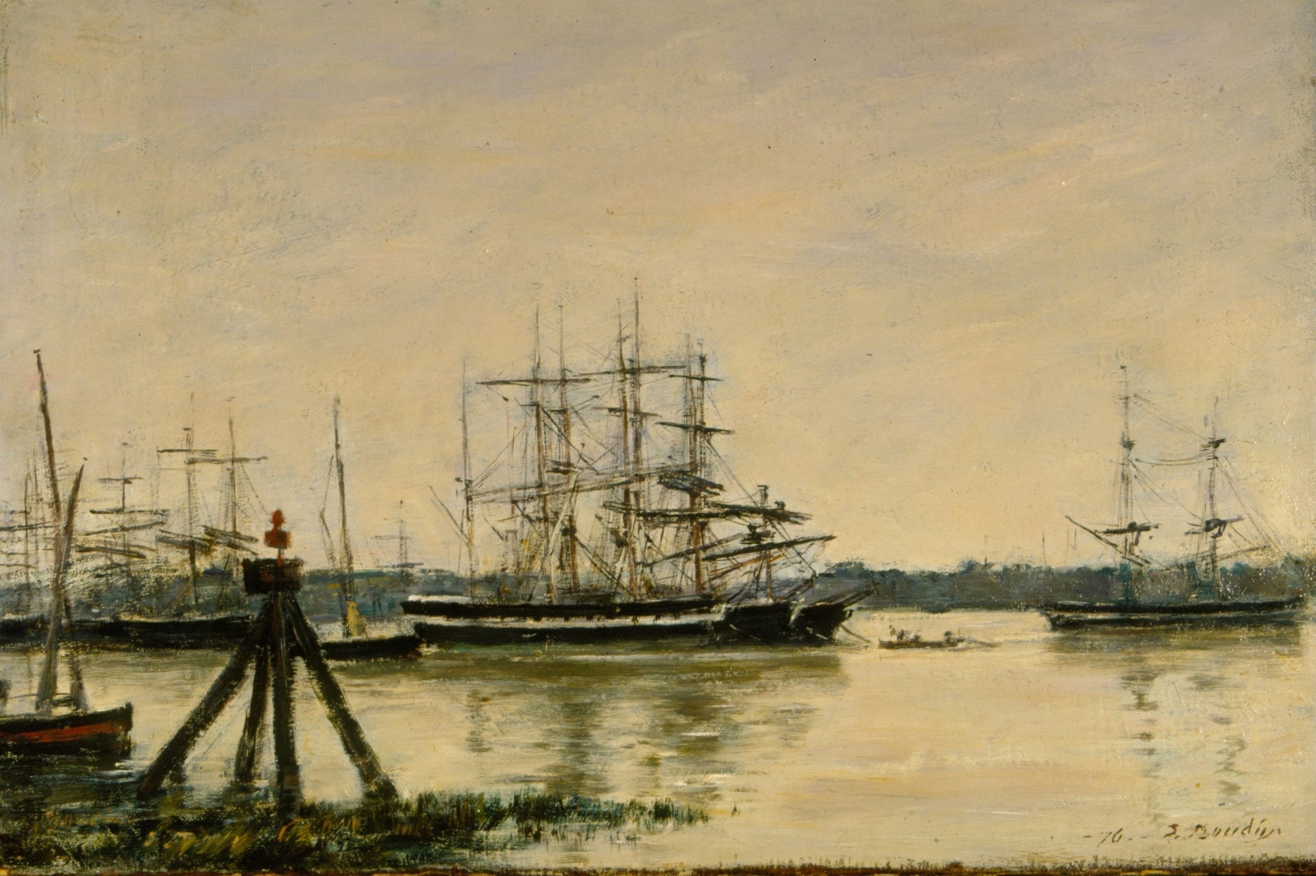 Bordeaux. - The harbour - by Eugène Boudin