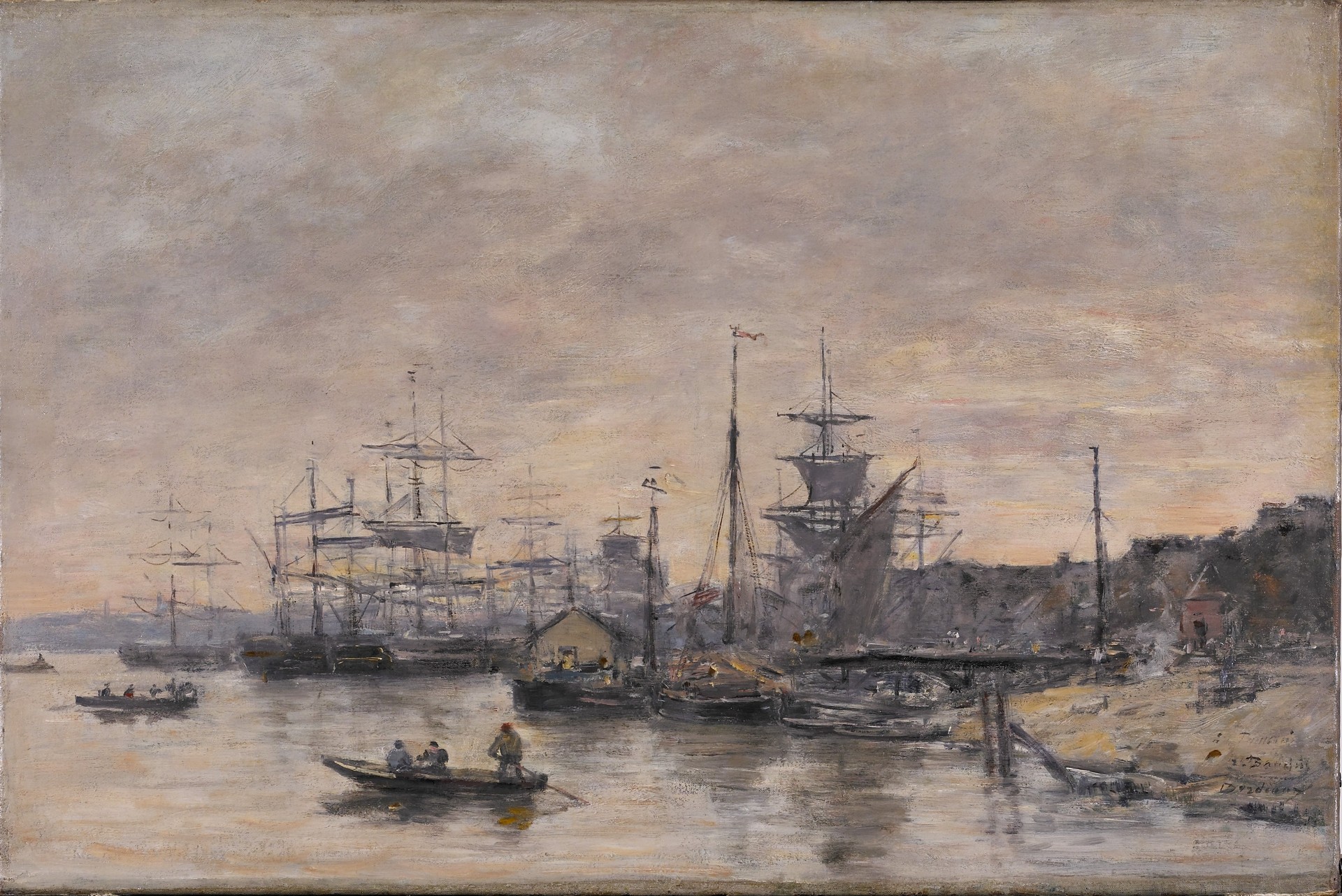 Bordeaux, the Harbor - by Eugène Boudin
