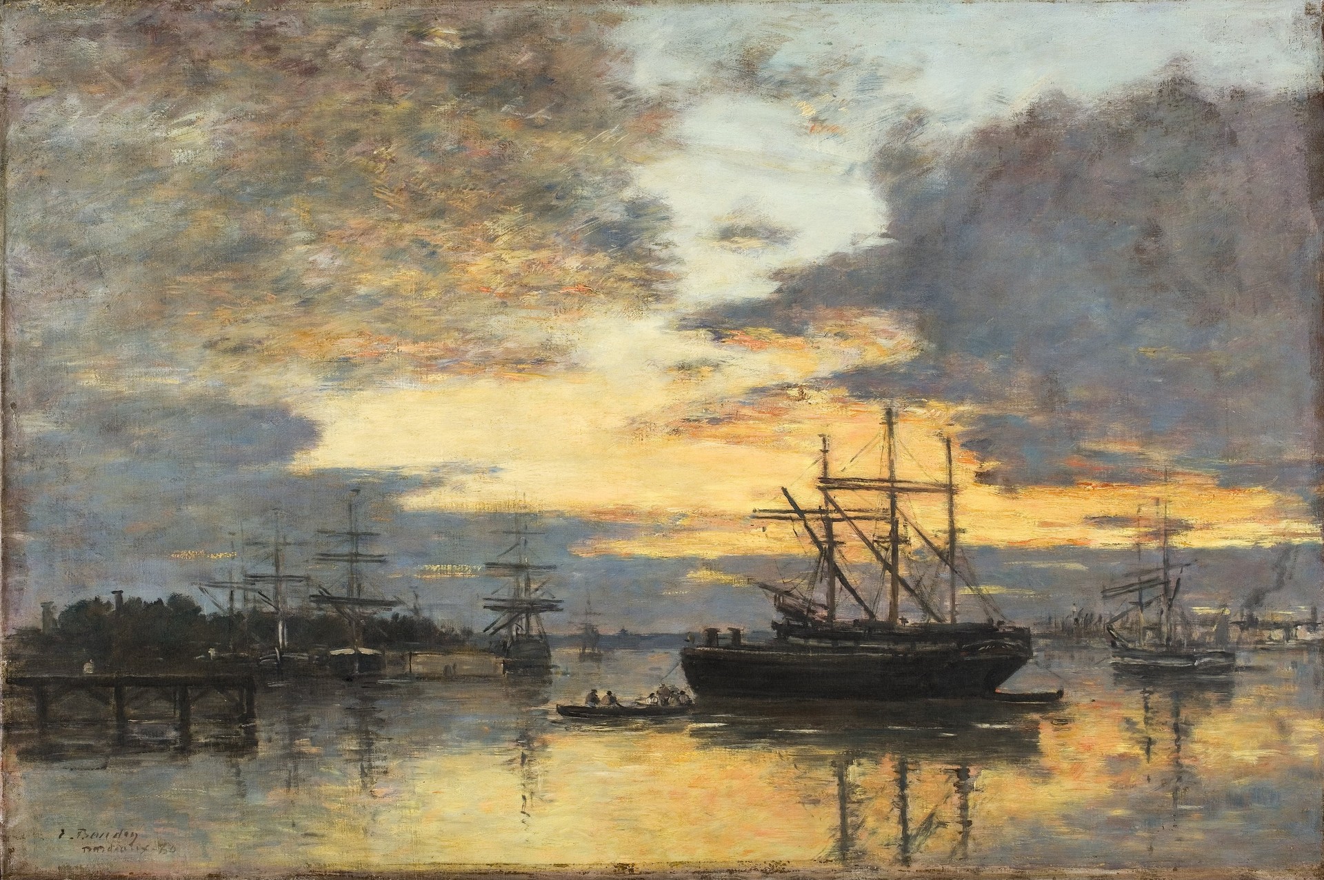 Bordeaux, In the Harbor - by Eugène Boudin