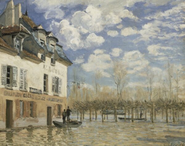 Boat in the Flood at Port Marly - by Alfred Sisley