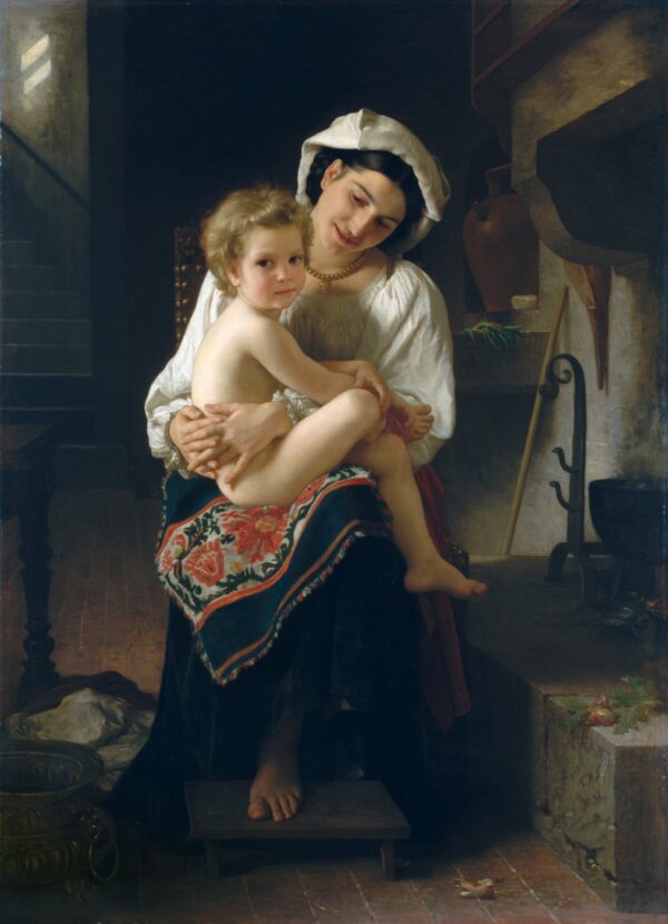 Young Mother Gazing at Her Child - by William-Adolphe Bouguereau