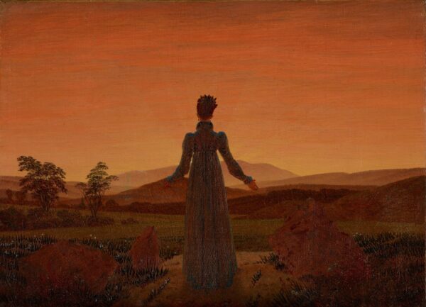 Woman in front of Setting Sun - by Caspar David Friedrich