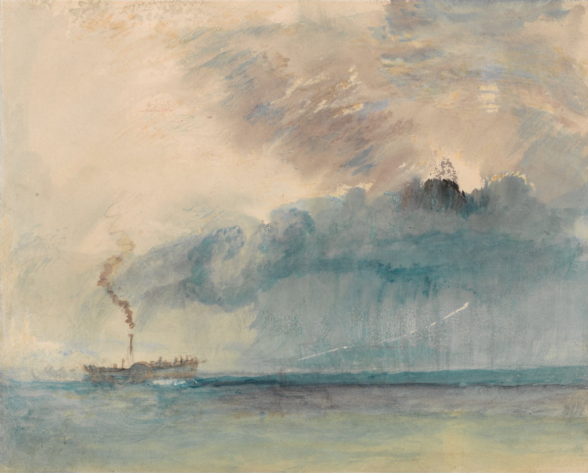 A Paddle-Steamer in a Storm - by J. M. W. Turner