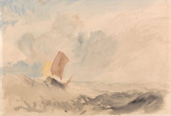 A Sea Piece - A Rough Sea with a Fishing Boat - by J. M. W. Turner