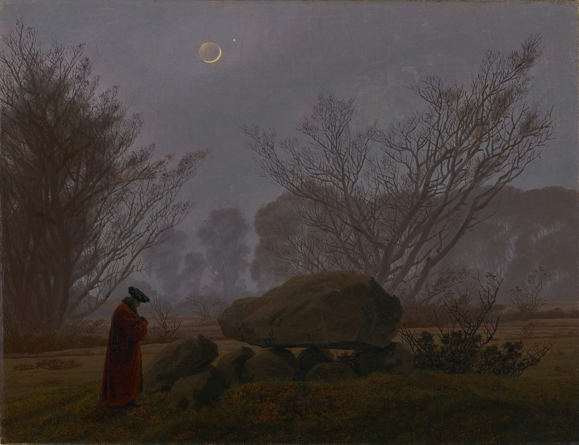 A Walk at Dusk - by Caspar David Friedrich