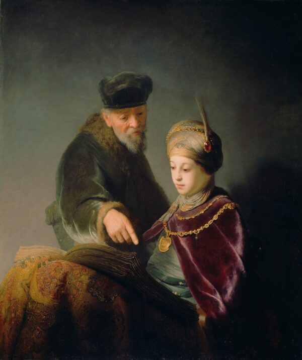 A Young Scholar and his Tutor - by Rembrandt