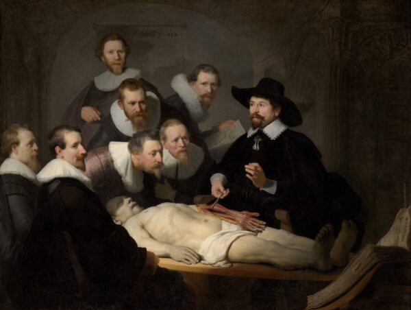 Anatomy Lesson by Dr. Nicolaes Tulp - by Rembrandt