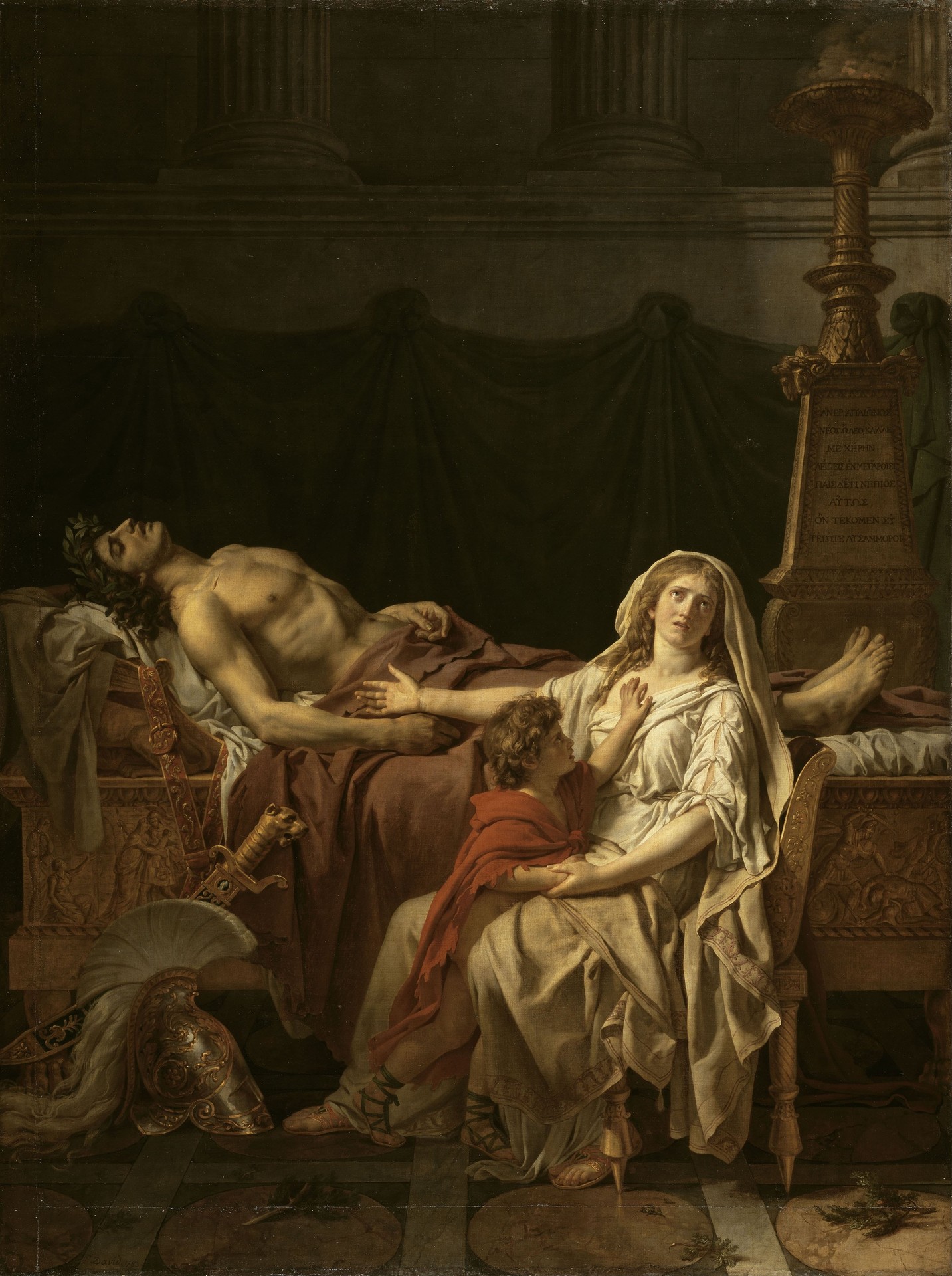 Andromache Mourning Hector - by Jacques-Louis David