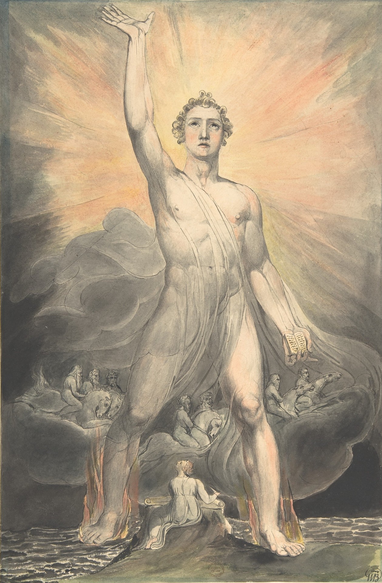 Angel of the Revelation (Book of Revelation, chapter 10) - by William Blake