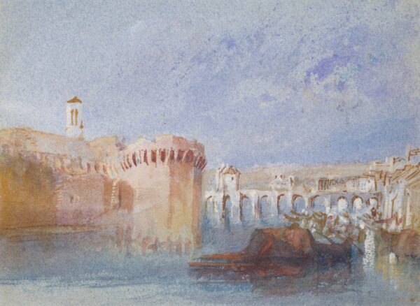 Angers: The Walls of the Doutre with the Tower of the Church of La Trinité - by J. M. W. Turner