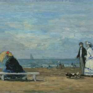Beach at Trouville - by Eugène Boudin