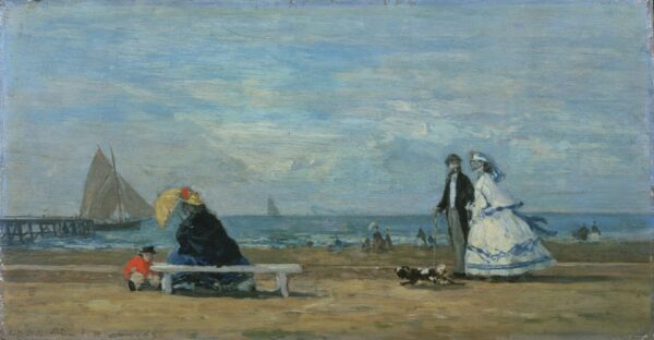 Beach at Trouville - by Eugène Boudin