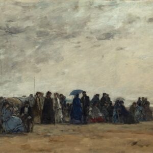 Beach Scene at Low Tide - by Eugène Boudin