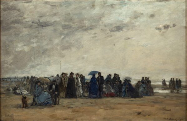 Beach Scene at Low Tide - by Eugène Boudin
