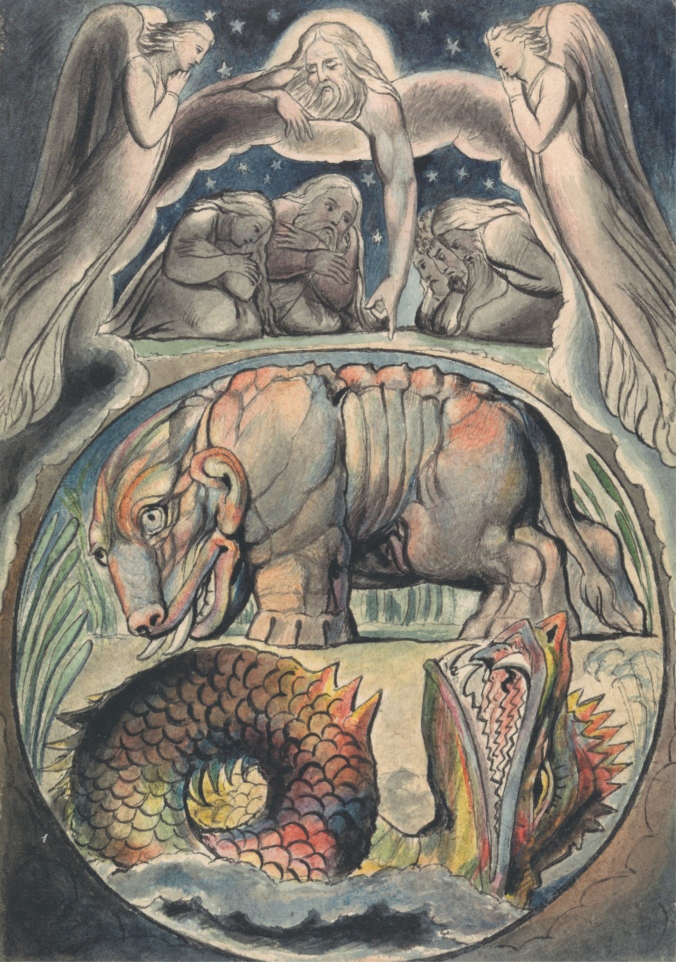 Behemoth and Leviathan - by William Blake