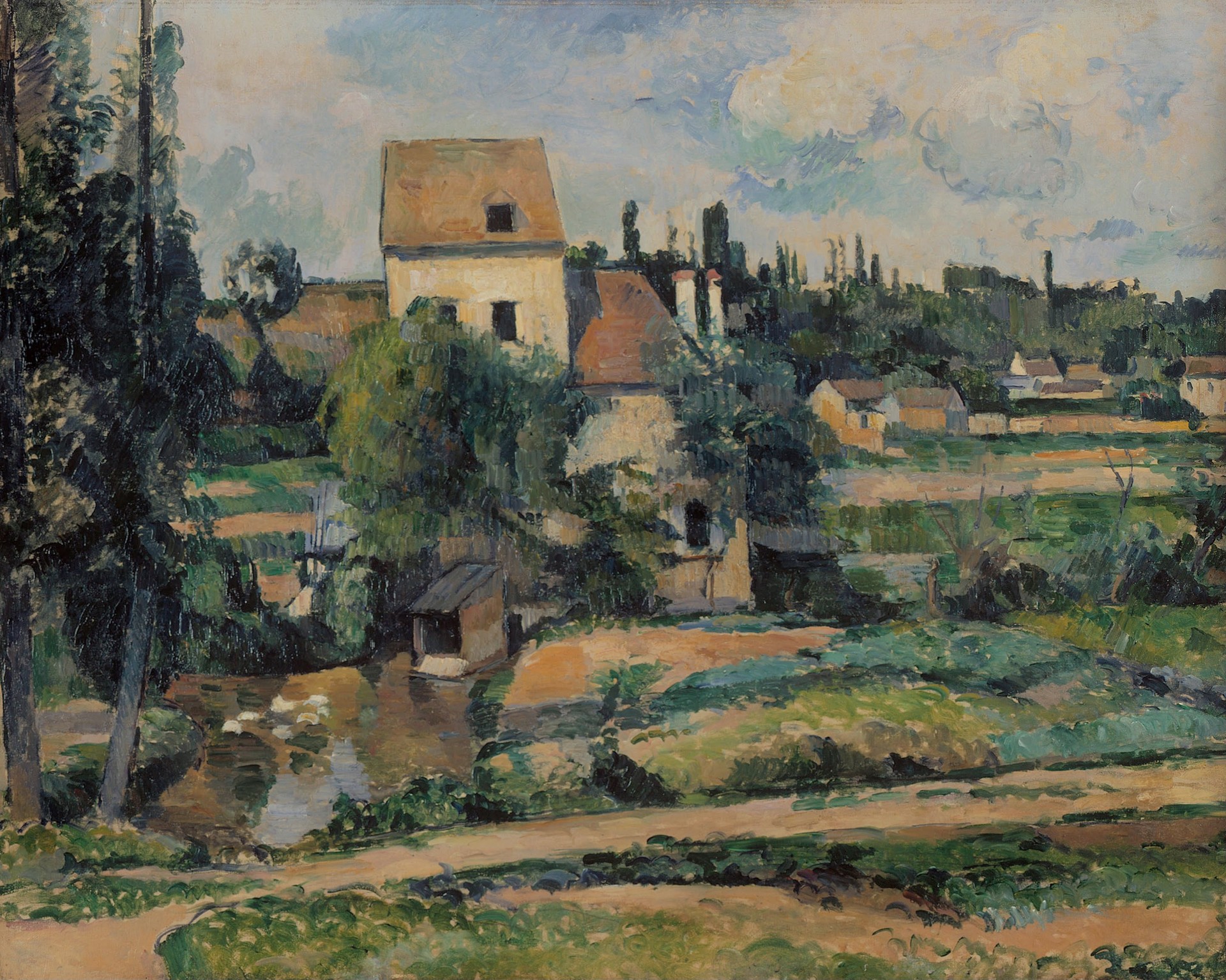 Mill on the Couleuvre at Pontoise - by Paul Cézanne