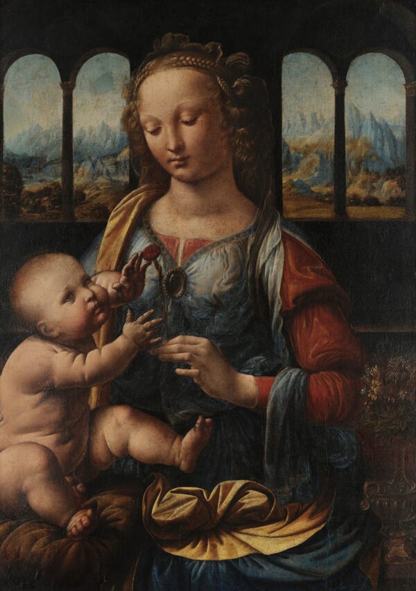 Madonna of the Carnation (Google Art Camera) - by Da Vinci