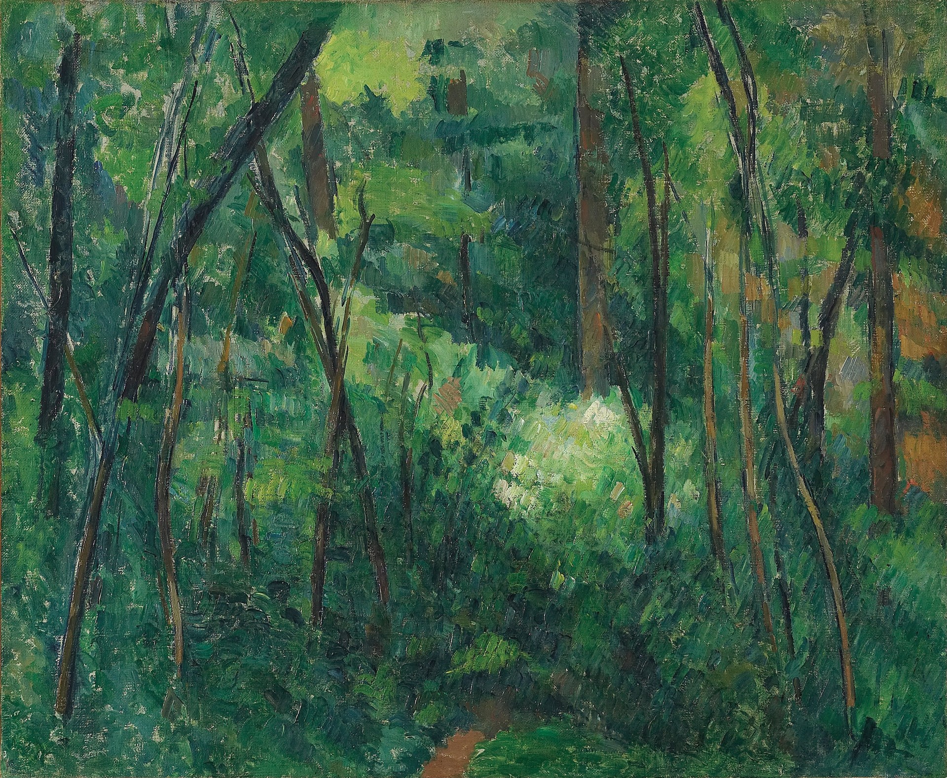 Interior of a forest - by Paul Cézanne