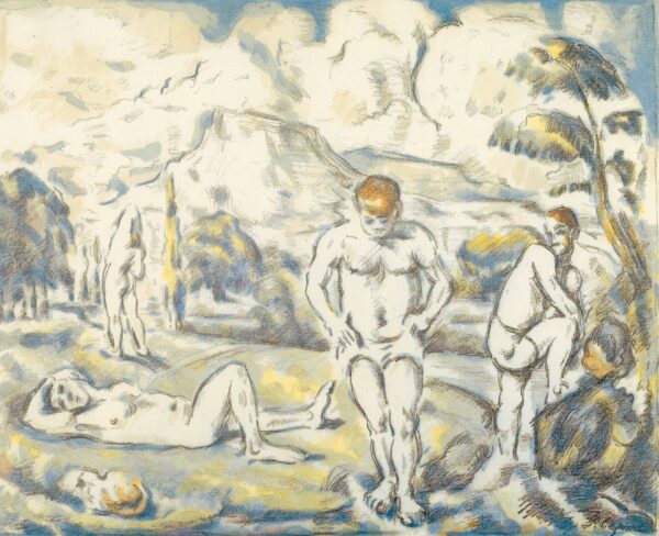 The bathers (large plate) - by Paul Cézanne