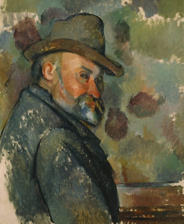 Self-Portrait with a Hat - by Paul Cézanne