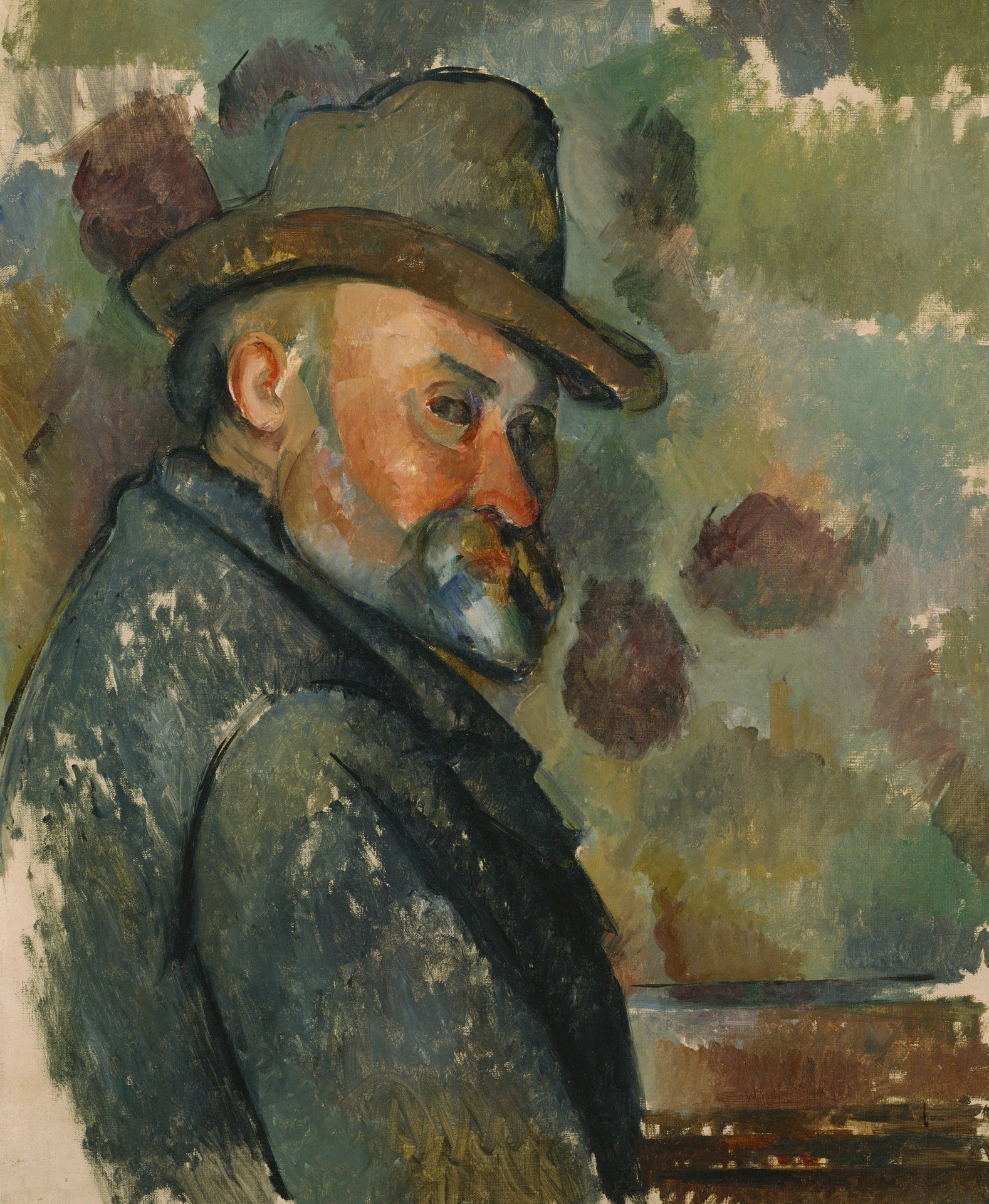 Self-Portrait with a Hat - by Paul Cézanne