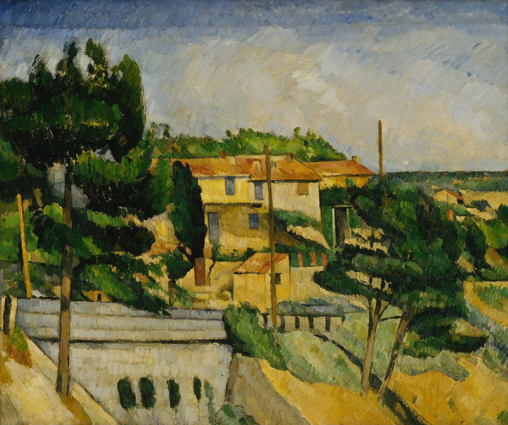 The Road Bridge at L'Estaque - by Paul Cézanne