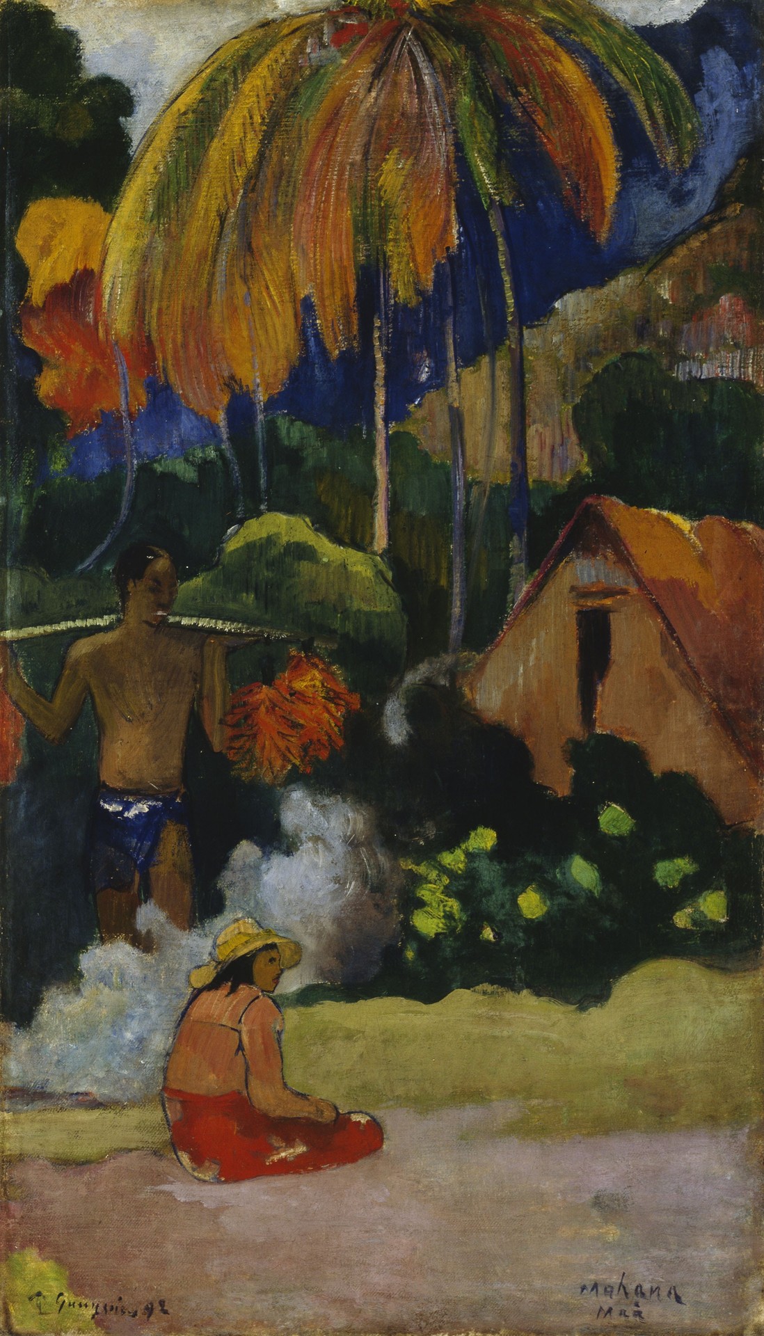 Landscape in Tahiti (Mahana Maà) - by Paul Gauguin
