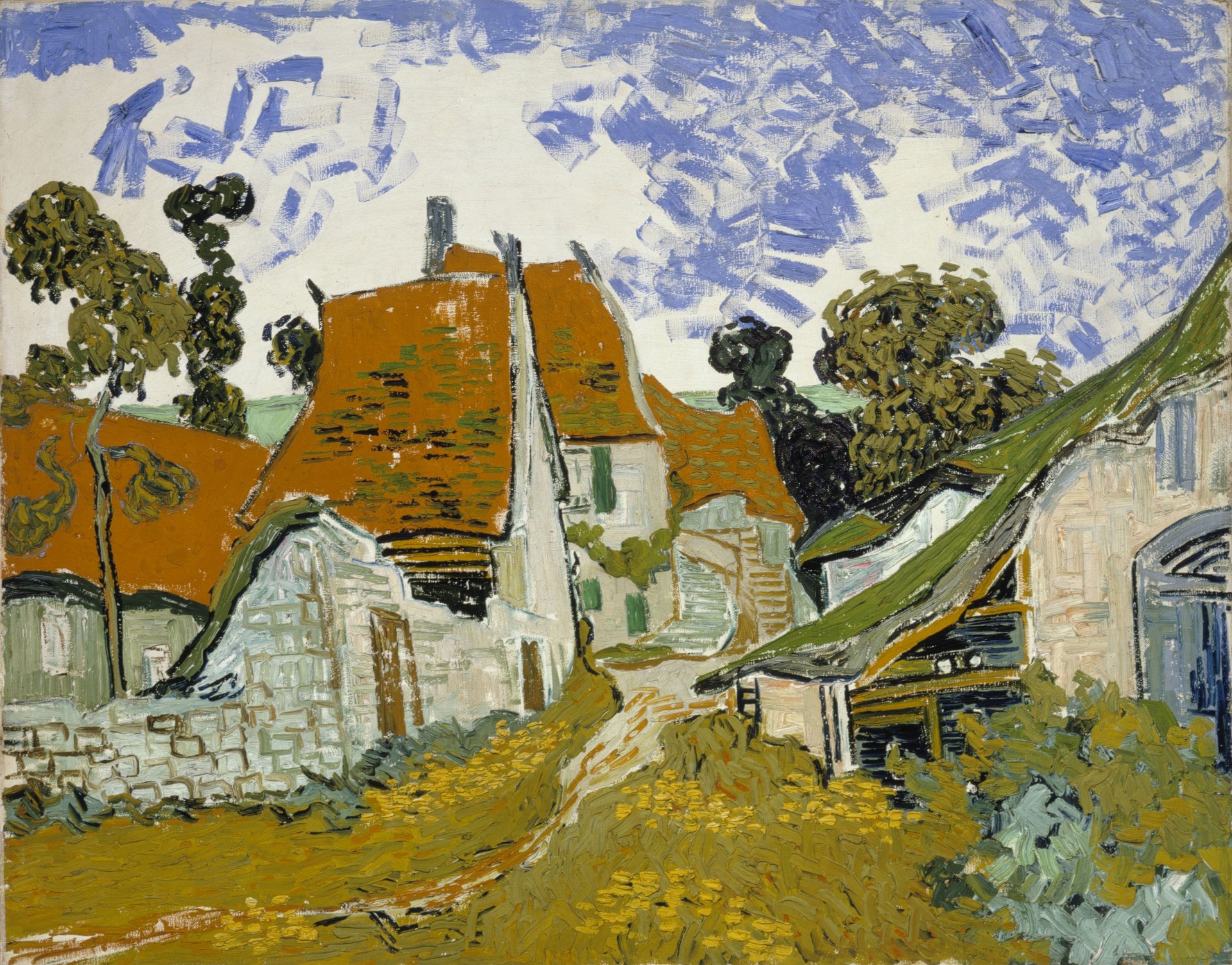 Street in Auvers-sur-Oise - by Vincent van Gogh