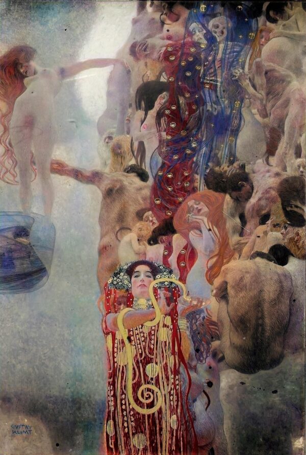 Medicine (recolored with Artificial Intelligence) - by Gustav Klimt