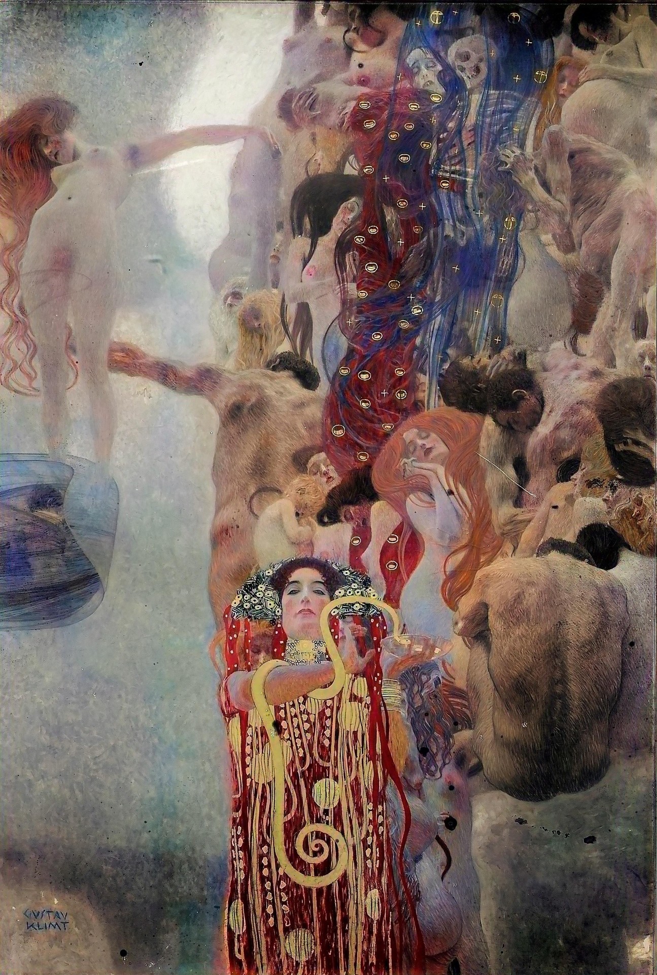 Medicine (recolored with Artificial Intelligence) - by Gustav Klimt