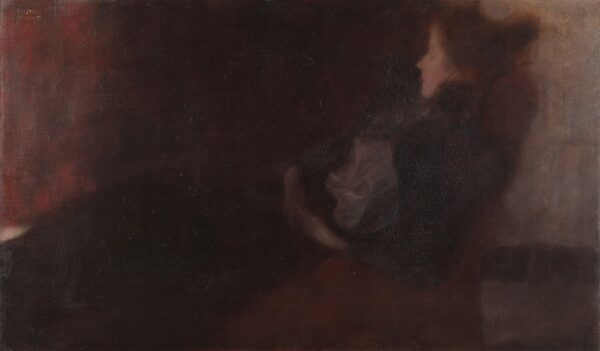 Lady at the Fireplace - by Gustav Klimt