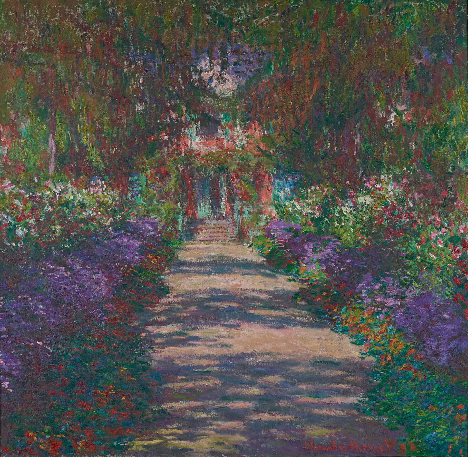 Pathway in Monet's Garden In Giverny - by Claude Monet