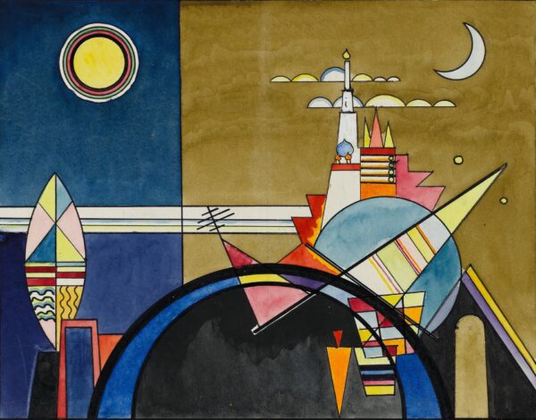 Bild XVI. Das Grosse Tor Von Kiew (Paiting XVI. The Great Door of Kiev), preparatory drawing for the staging of Pictures at an Exhibition - by Modest Mussorgsky - by Wassily Kandinsky