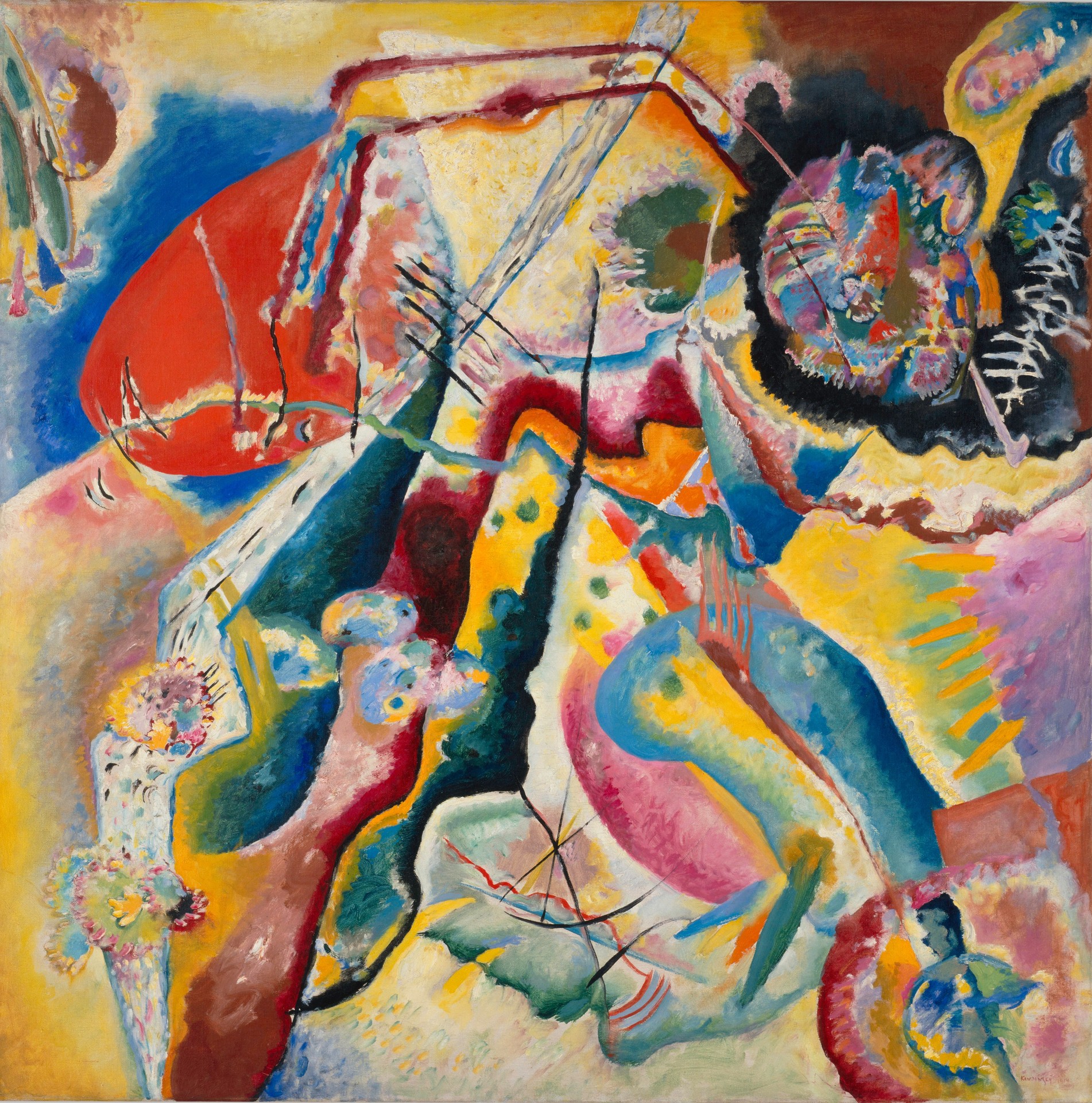 Bild mit rotem Fleck (Painting with Red Spot) - by Wassily Kandinsky