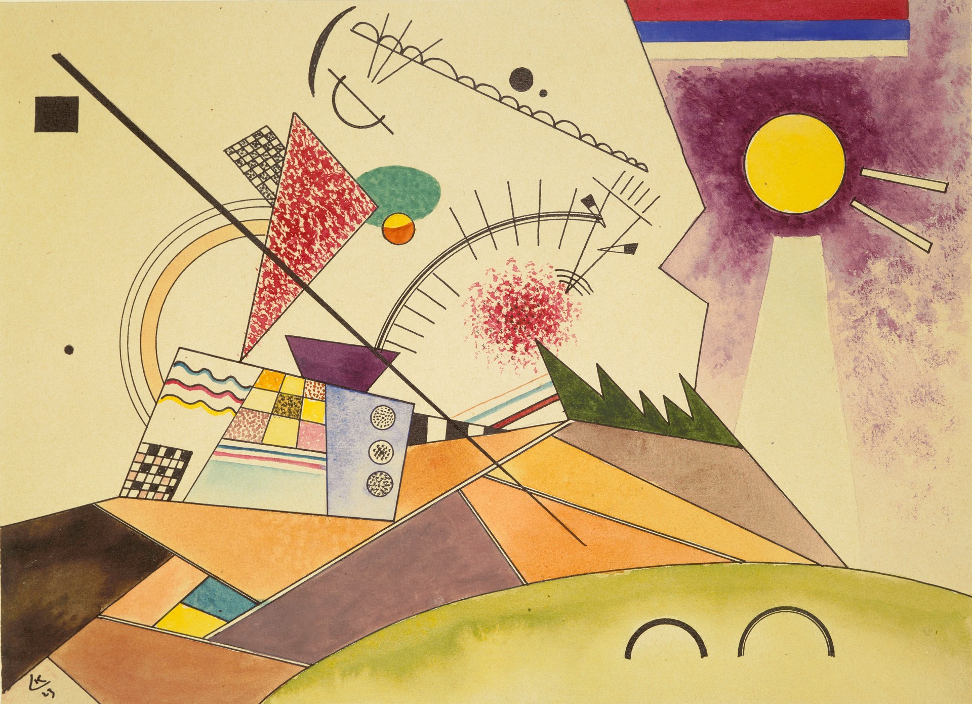 Study for Bewegte Ruhe - by Wassily Kandinsky