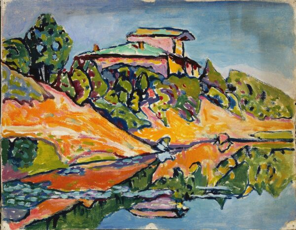 Akhtyrka. A Datcha Close to the Pond - by Wassily Kandinsky