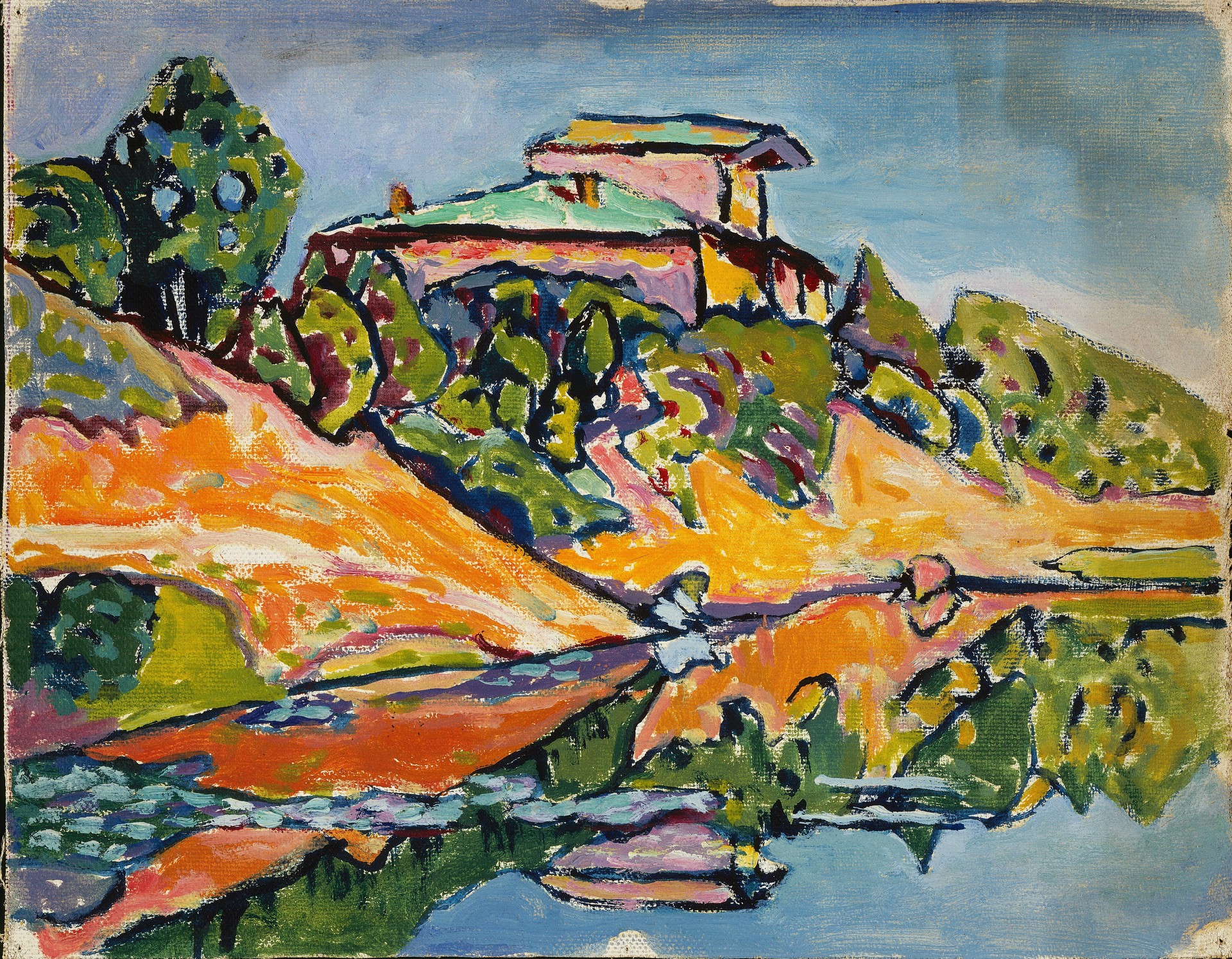 Akhtyrka. A Datcha Close to the Pond - by Wassily Kandinsky