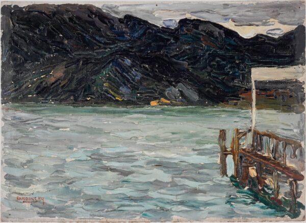 Kochel, See mit Bootsteg I (Kochel, lake and gateway I) - by Wassily Kandinsky
