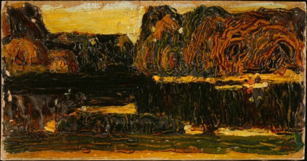 München, Englischer Garten (See mit Boot) (Munich, english garden (Lake and Canoe) - by Wassily Kandinsky