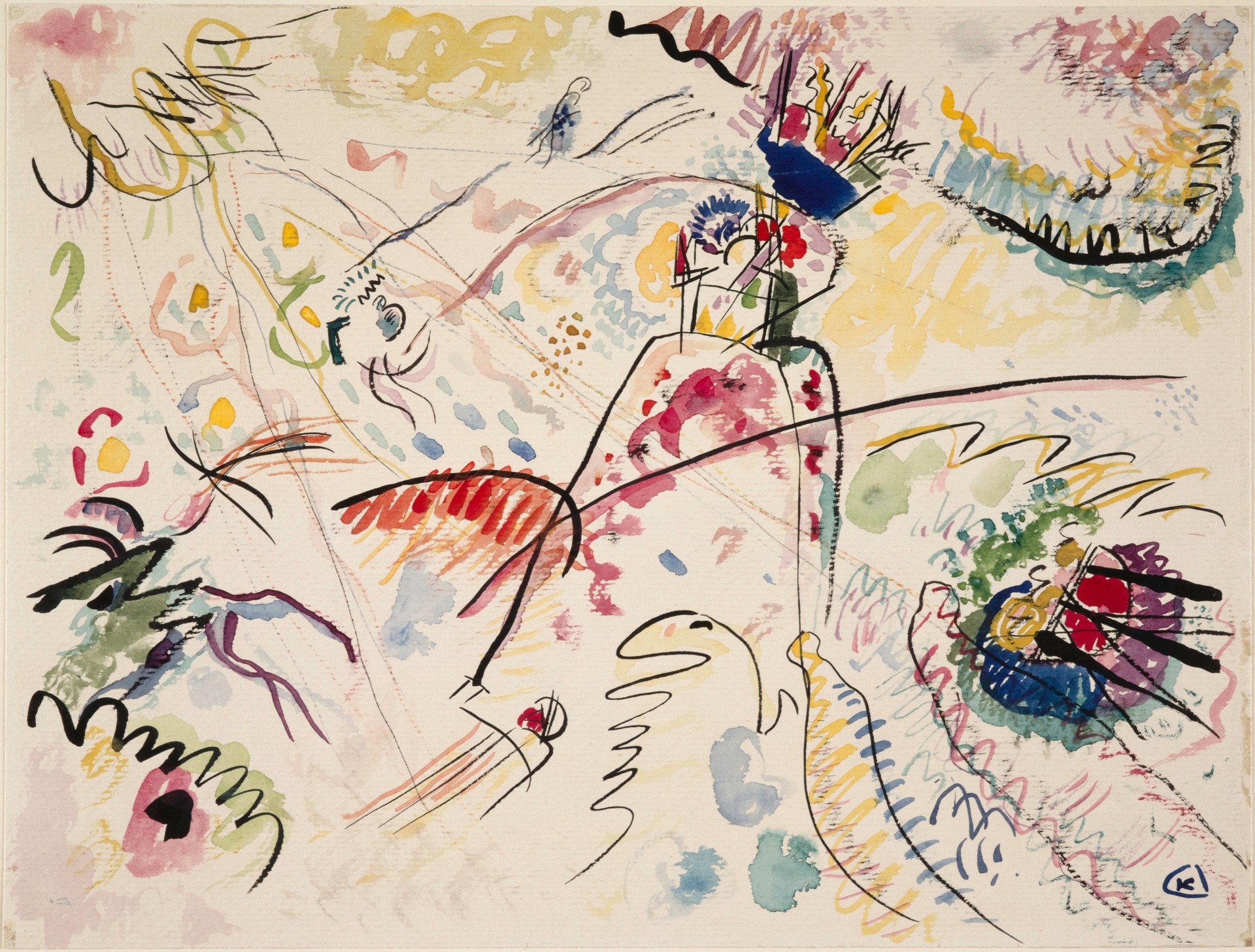 Study for Kleine Freuden (Study for Small Joys) - by Wassily Kandinsky