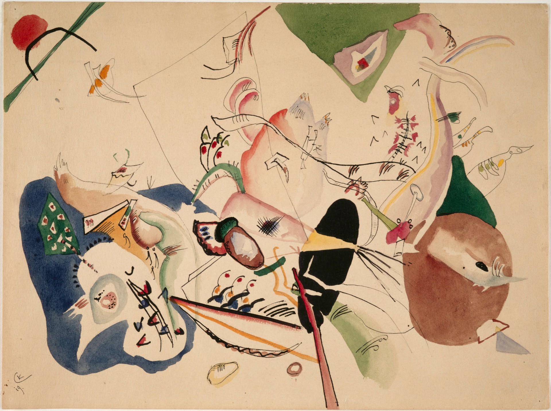 Etude pour Im Grau (Study for In the Grey) - Wassily Kandinsky