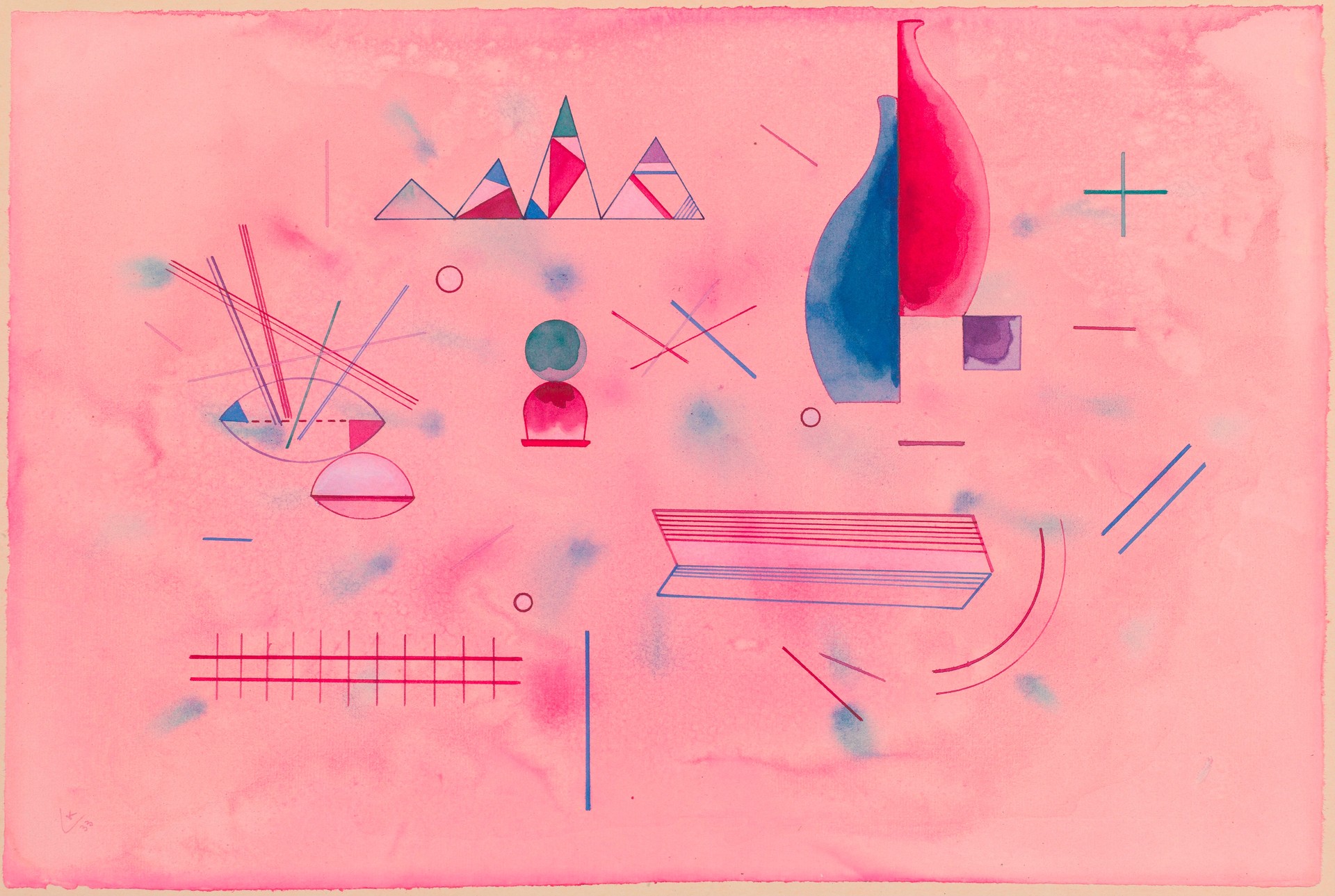 Haltende Stäbchen (Sticks, The Rose) - by Wassily Kandinsky