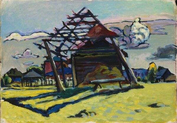 Akhtyrka. Frame for a Haystack and Farm - by Wassily Kandinsky