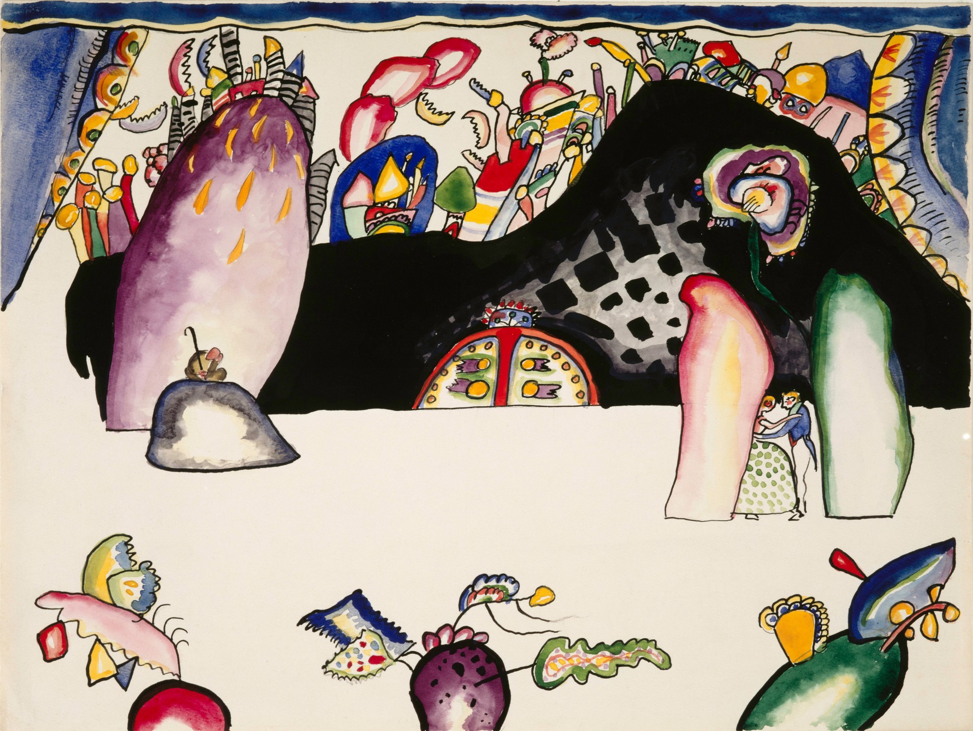 Aquarell für Violett (Bild II) (Watercolor for Violet (Painting II)) - by Wassily Kandinsky